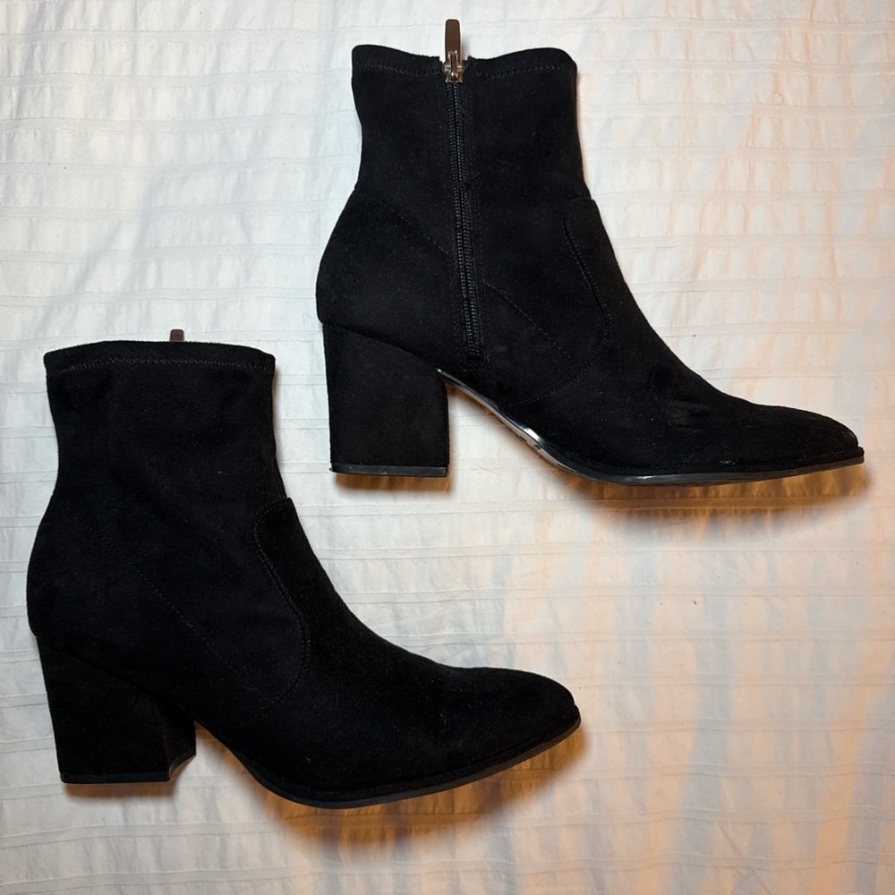 Marc Fisher Black Ankle Suede Boots